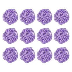 12 Pcs Wicker Rattan Balls 1.2In For Vase Fillers Party Decorative -Home Decor Shop 7415982 Light Purple