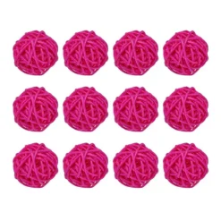 12 Pcs Wicker Rattan Balls 1.2In For Vase Fillers Party Decorative -Home Decor Shop 7415982 Rose