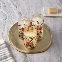 Mikasa 3-pc. LED Waxed Filled Glass Votive Candle Set -Home Decor Shop 7428293 ALT2