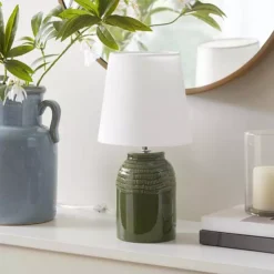 Green Ceramic Accent Table Lamp -Home Decor Shop 7453624 ALT2