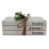 Parisloft Home Sweet Home Farmhouse Wood Book Decor, White, 4.75 X 3 X 7.125 Inches