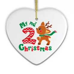 My 2nd Christmas Baby Fawn Ornament, Heart Version