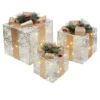 Set Of 3 Christmas Lighted Gift Boxes