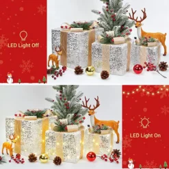 Set Of 3 Christmas Lighted Gift Boxes -Home Decor Shop 7483088 ALT3