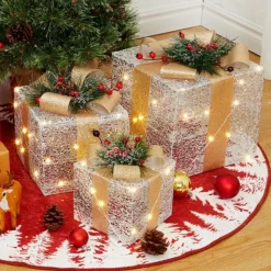 Set Of 3 Christmas Lighted Gift Boxes -Home Decor Shop 7483088 ALT4