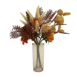 Everyday Decor Artificial Rose & Daisy Stack In Iridescent Vase