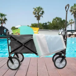 Pure Garden Gray Collapsible Wagon Folding Cart -Home Decor Shop 7538883 ALT10