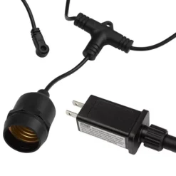 Pure Garden 50-ft. Outdoor String Light – Black Wire, Clear Bulbs -Home Decor Shop 7538900 ALT11