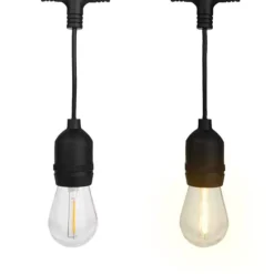 Pure Garden 50-ft. Outdoor String Light – Black Wire, Clear Bulbs -Home Decor Shop 7538900 ALT12