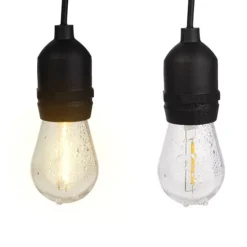 Pure Garden 50-ft. Outdoor String Light – Black Wire, Clear Bulbs -Home Decor Shop 7538900 ALT13