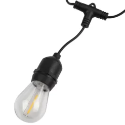 Pure Garden 50-ft. Outdoor String Light – Black Wire, Clear Bulbs -Home Decor Shop 7538900 ALT14