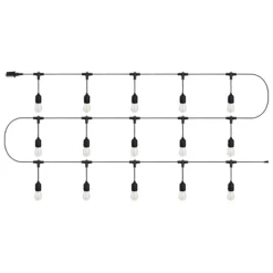 Pure Garden 50-ft. Outdoor String Light – Black Wire, Clear Bulbs -Home Decor Shop 7538900 ALT9