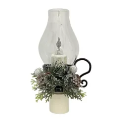 St. Nicholas Square® Acrylic Classic Lantern With Faux Botanical Ribbon Night Light