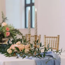 Mikasa Set Of 2 Grey Twist LED 10-in. Wax Taper With Flickering Light -Home Decor Shop 7598107 ALT2