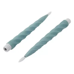 Mikasa Set Of 2 Grey Twist LED 10-in. Wax Taper With Flickering Light -Home Decor Shop 7598107 ALT3