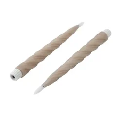 Mikasa Set Of 2 Grey Twist LED 10-in. Wax Taper With Flickering Light -Home Decor Shop 7598107 ALT4