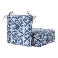 Greendale Home Fashions 4-Piece Outdoor Square Chair Pad Set -Home Decor Shop 7599698 Indigo