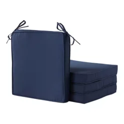 Greendale Home Fashions 4-Piece Outdoor Square Chair Pad Set -Home Decor Shop 7599698 Navy