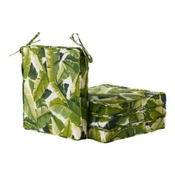 Greendale Home Fashions 4-Piece Outdoor Square Chair Pad Set -Home Decor Shop 7599698 Palm White