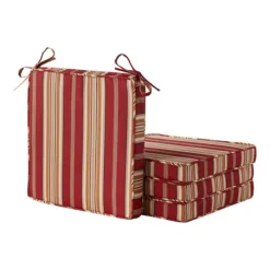 Greendale Home Fashions 4-Piece Outdoor Square Chair Pad Set -Home Decor Shop 7599698 Roma Stripe