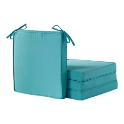 Greendale Home Fashions 4-Piece Outdoor Square Chair Pad Set -Home Decor Shop 7599698 Teal
