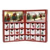 Polar Elegance Christmas Wooden Advent Calendar Book With LED Lighting Red Christmas Skiing Scenes