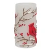 Mikasa Christmas Birds Embossed LED Wax Pillar Candle 3" X 6"