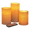 Fitz & Floyd Twist LED Wax Pillar Candle 3-Pc. Set