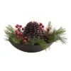 Studio 66 Artificial Pinecone Centerpiece With Faux Berries And Greenery