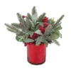 St. Nicholas Square® Artificial Greenery Arrangement In Red Vessel