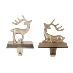 St. Nicholas Square® 2-pc. Gold Finish Metal Deer Stocking Holder Set