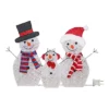 Crosslight Wireframe Snowmen Family Outdoor Decor 3-pk.