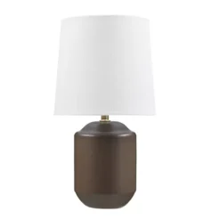 Matte Brown Ceramic Accent Table Lamp