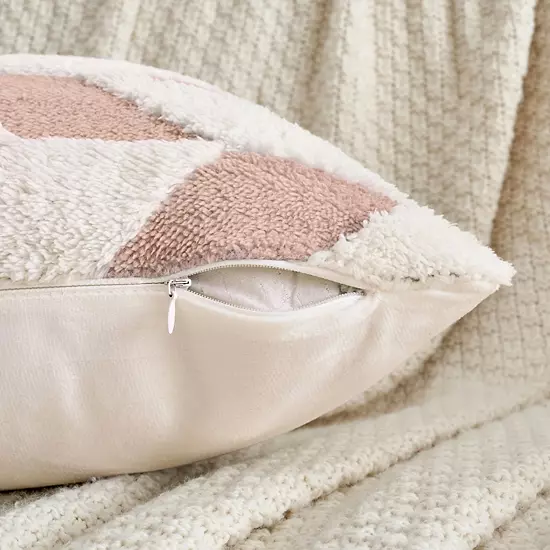 Throw Pillow Covers, 2 Pack Soft Snowflake Fleece Geometric Cushion Cases For Couch Sofa Living Room 2 Throw Pillow Covers, 2 Pack Soft Snowflake Fleece Geometric Cushion Cases For Couch Sofa Living Room - Image 2