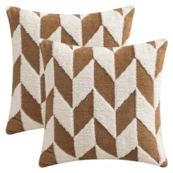 Throw Pillow Covers, 2 Pack Soft Snowflake Fleece Geometric Cushion Cases For Couch Sofa Living Room 13 Throw Pillow Covers, 2 Pack Soft Snowflake Fleece Geometric Cushion Cases For Couch Sofa Living Room -Home Decor Shop 7807716 Brown