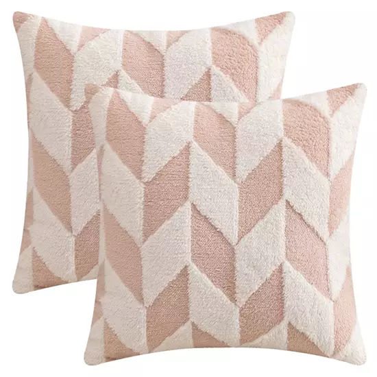 Throw Pillow Covers, 2 Pack Soft Snowflake Fleece Geometric Cushion Cases For Couch Sofa Living Room 1 Throw Pillow Covers, 2 Pack Soft Snowflake Fleece Geometric Cushion Cases For Couch Sofa Living Room