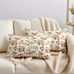 2 Pcs Classical Floral Decoration Throw Pillow Cover Pattern Pillow Cases For Outdoor Indoor -Home Decor Shop 7810483 ALT2
