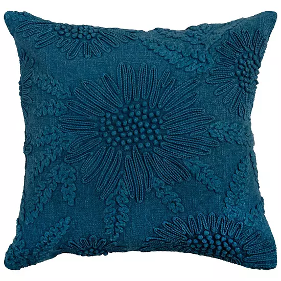 Rizzy Home Mateo Floral Embroidered Throw Pillow Cover 1 Rizzy Home Mateo Floral Embroidered Throw Pillow Cover