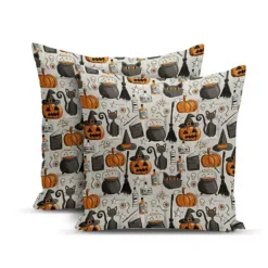 Pumpkin & Ghost Throw Pillow Covers Perfect For Halloween Decorating