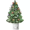 Raz Imports Vintage Style Metallic Green Christmas Tree Night Light 5.75 Inch