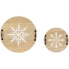 Northlight 2-pc. Round Snowflake Serving Trays With Handles Set