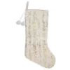 Northlight 20-Inch Wood Grain Pattern & Faux Fur Christmas Stocking