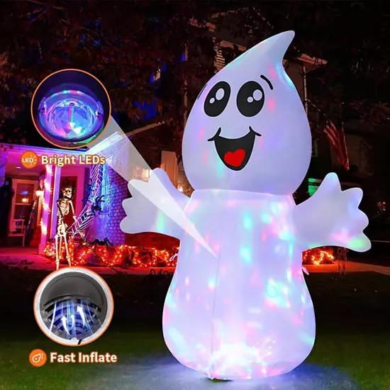 GOOSH 5 FT Halloween Inflatable Ghost Outdoor Decoration With Magic Light And Built-in LEDs 4 GOOSH 5 FT Halloween Inflatable Ghost Outdoor Decoration With Magic Light And Built-in LEDs - Image 4