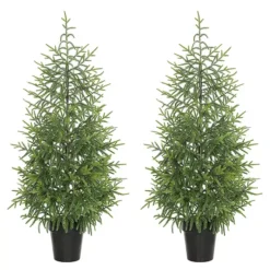 HOMCOM Set Of 2 Christmas Tree, 4 Ft Norflok Pine Xmas Tree With 133 Tips