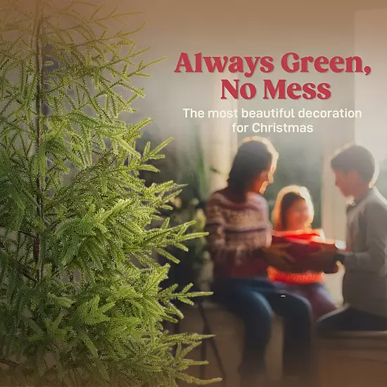 HOMCOM Set Of 2 Christmas Tree, 4 Ft Norflok Pine Xmas Tree With 133 Tips 4 HOMCOM Set Of 2 Christmas Tree, 4 Ft Norflok Pine Xmas Tree With 133 Tips - Image 4