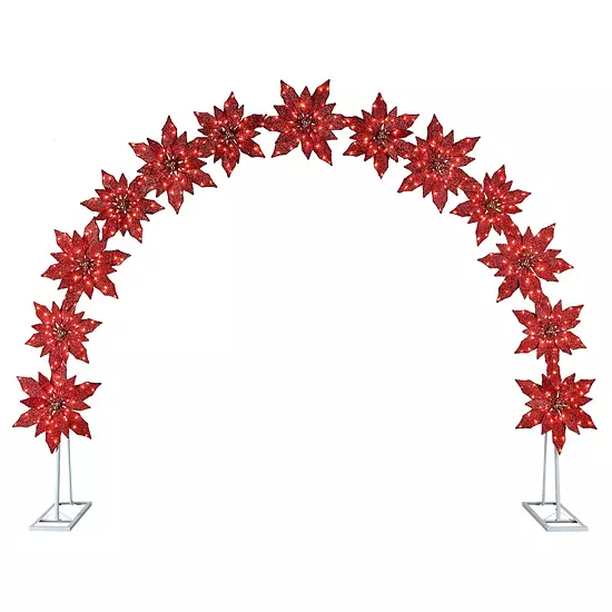 Mr Christmas 8.5-ft. Twinkling LED Poinsettia Arch Outdoor Decor 1 Mr Christmas 8.5-ft. Twinkling LED Poinsettia Arch Outdoor Decor