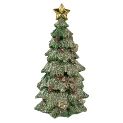 Christmas Central 6.75" Glittered Christmas Tree With A Star Tabletop Decoration