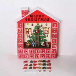 Polar Elegance Christmas Wooden Advent Calendar House With 24 Drawers, Christmas Scene -Home Decor Shop 7952895 ALT2