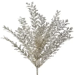 24" Glitter/Sequin Artemesia Bush Elegant Christmas Floral Pick